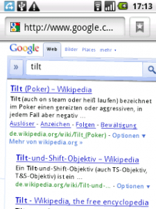 Screenshot: Google Suche (Android)